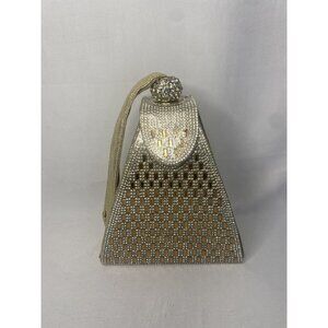 Luxury Gold Crystal Embellished Evening Clutch Handbag Wedding Accessory